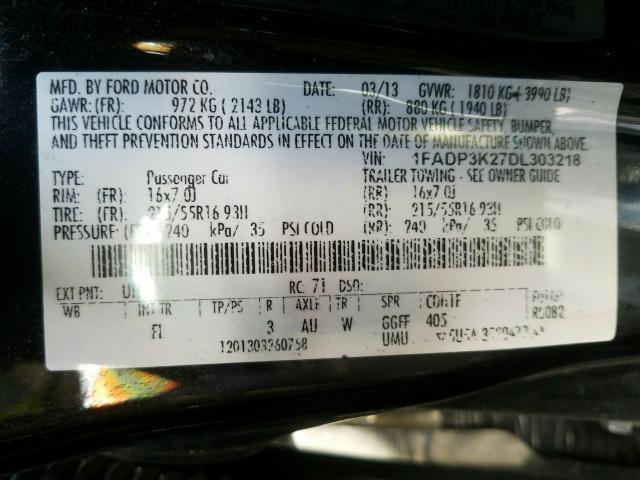 Photo 9 VIN: 1FADP3K27DL303218 - FORD FOCUS SE 