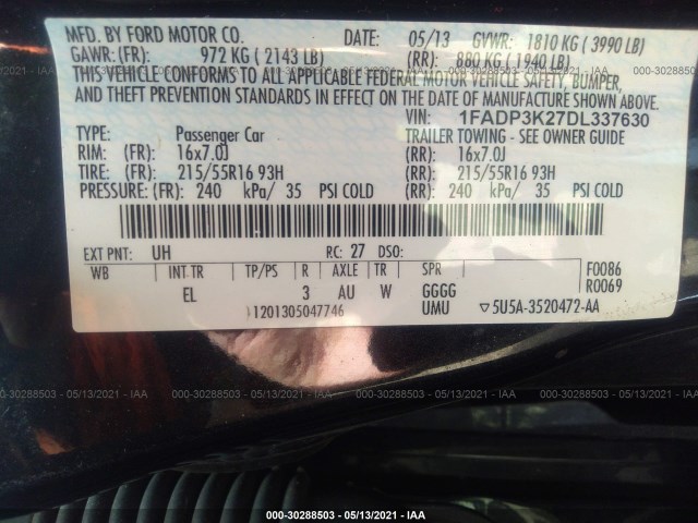 Photo 8 VIN: 1FADP3K27DL337630 - FORD FOCUS 