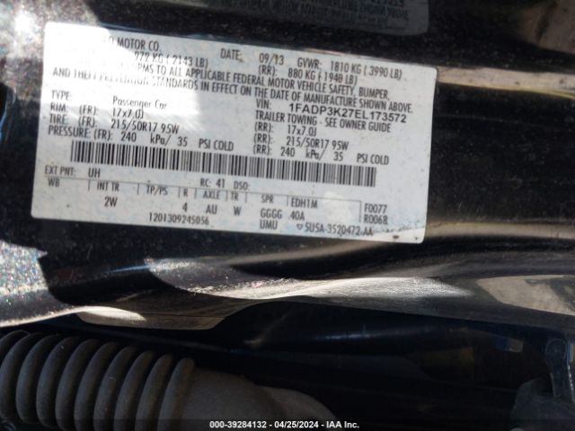 Photo 8 VIN: 1FADP3K27EL173572 - FORD FOCUS 