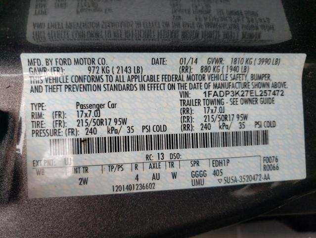 Photo 11 VIN: 1FADP3K27EL257472 - FORD FOCUS 