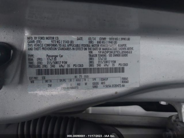 Photo 8 VIN: 1FADP3K27EL259822 - FORD FOCUS 