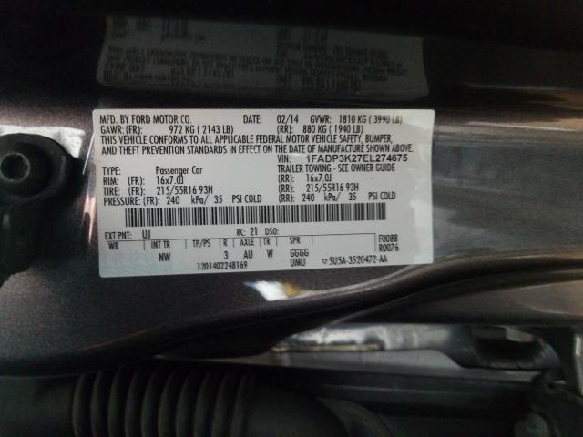 Photo 9 VIN: 1FADP3K27EL274675 - FORD FOCUS SE 