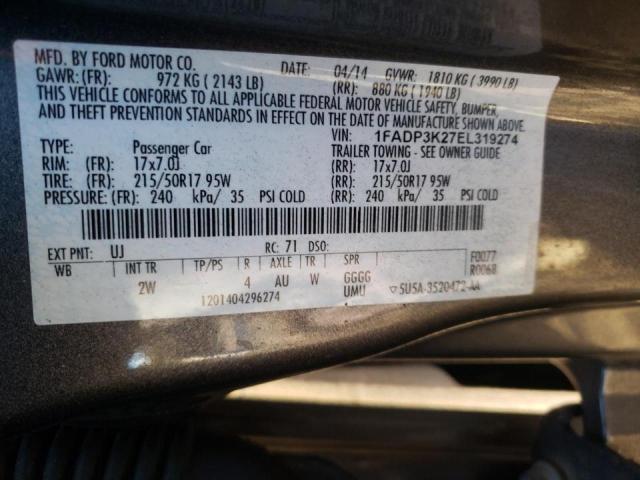 Photo 11 VIN: 1FADP3K27EL319274 - FORD FOCUS SE 