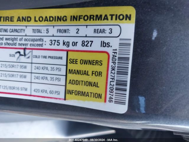 Photo 8 VIN: 1FADP3K27FL209746 - FORD FOCUS 