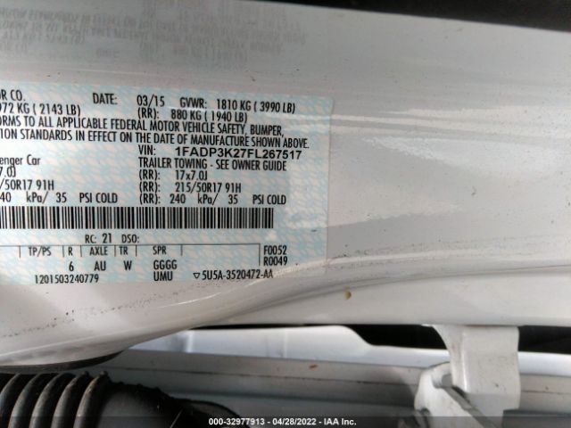 Photo 8 VIN: 1FADP3K27FL267517 - FORD FOCUS 