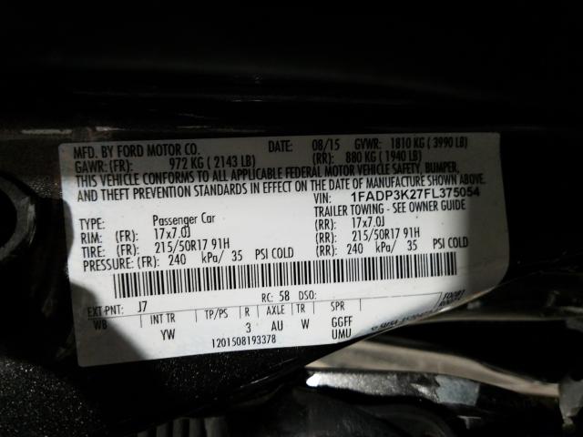 Photo 9 VIN: 1FADP3K27FL375054 - FORD FOCUS SE 