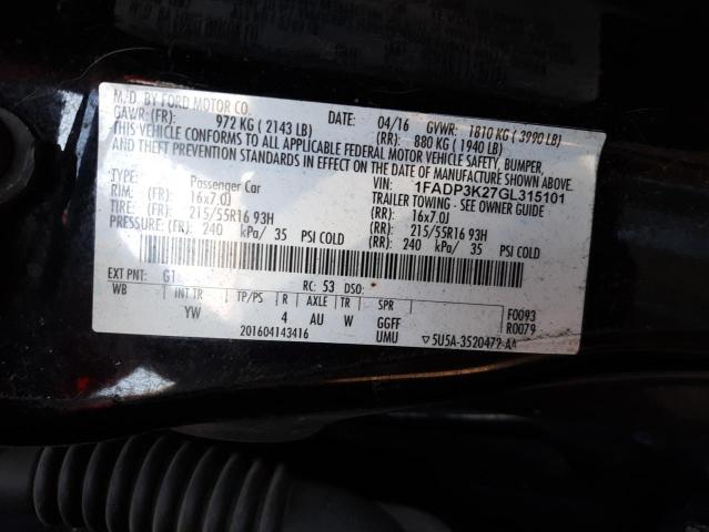 Photo 11 VIN: 1FADP3K27GL315101 - FORD FOCUS SE 