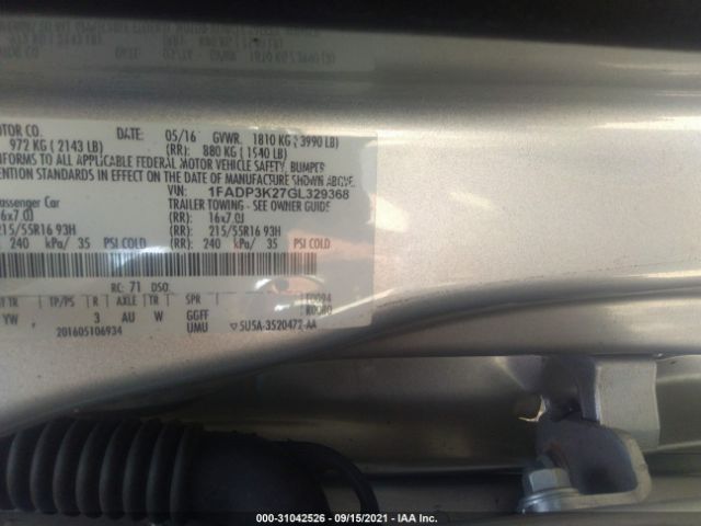 Photo 8 VIN: 1FADP3K27GL329368 - FORD FOCUS 