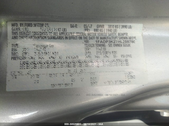 Photo 8 VIN: 1FADP3K27HL258786 - FORD FOCUS 