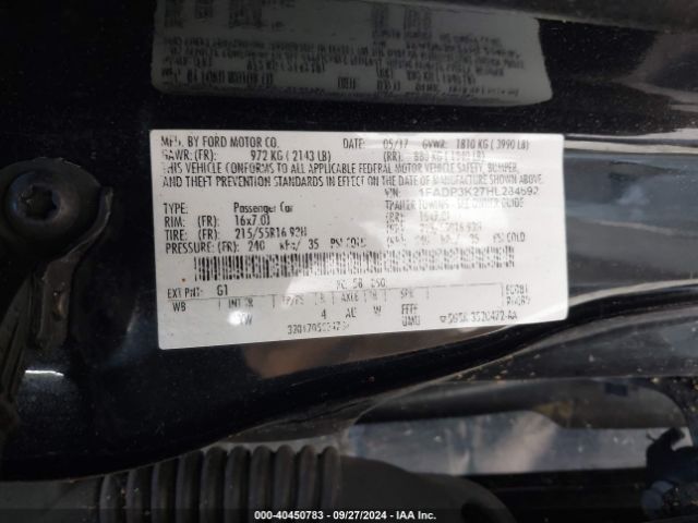 Photo 8 VIN: 1FADP3K27HL284692 - FORD FOCUS SE 