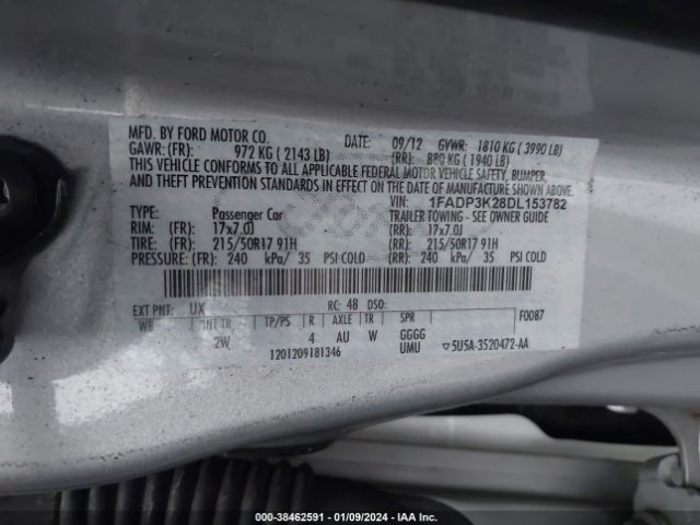 Photo 8 VIN: 1FADP3K28DL153782 - FORD FOCUS 