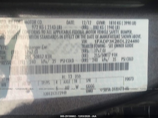 Photo 8 VIN: 1FADP3K28DL224480 - FORD FOCUS 