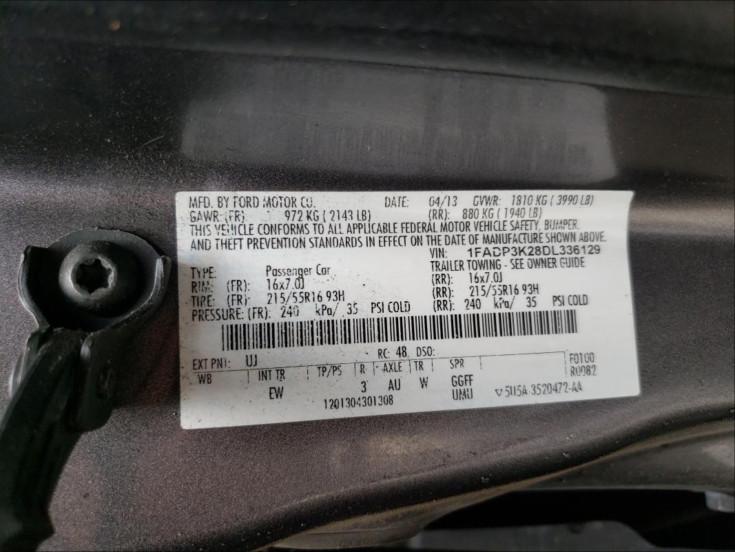 Photo 9 VIN: 1FADP3K28DL336129 - FORD FOCUS SE 