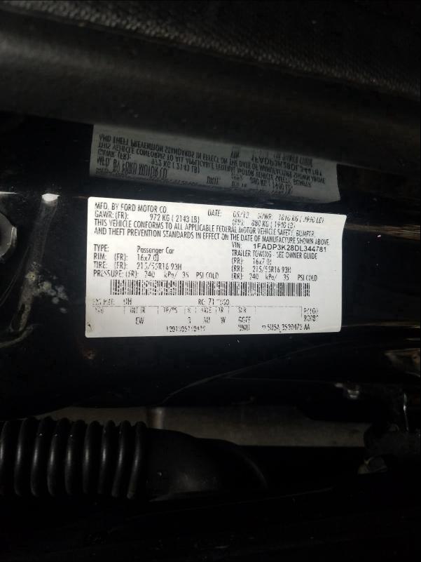 Photo 9 VIN: 1FADP3K28DL344781 - FORD FOCUS SE 