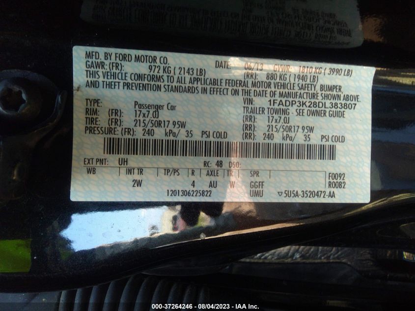 Photo 8 VIN: 1FADP3K28DL383807 - FORD FOCUS 