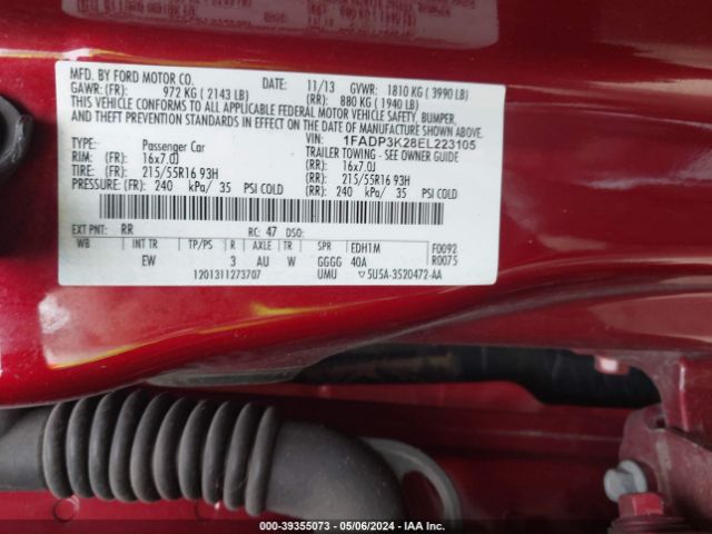 Photo 8 VIN: 1FADP3K28EL223105 - FORD FOCUS 