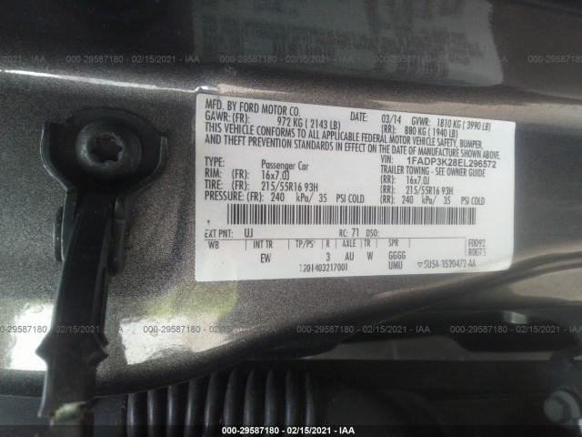 Photo 8 VIN: 1FADP3K28EL296572 - FORD FOCUS 