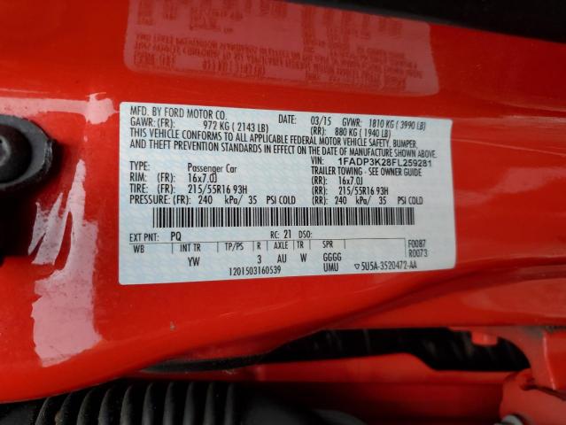 Photo 11 VIN: 1FADP3K28FL259281 - FORD FOCUS SE 