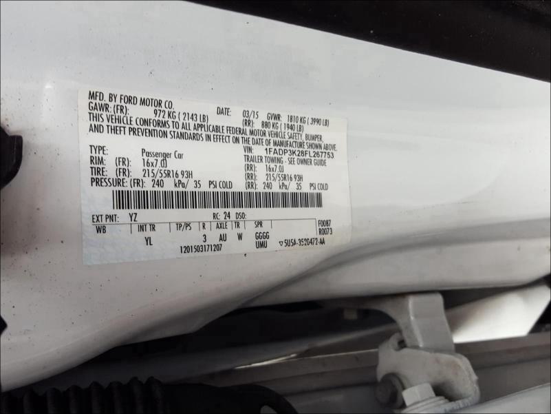 Photo 9 VIN: 1FADP3K28FL267753 - FORD FOCUS 