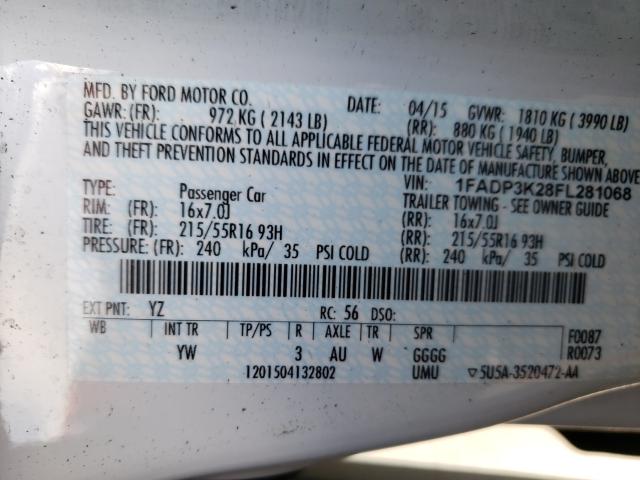 Photo 9 VIN: 1FADP3K28FL281068 - FORD FOCUS SE 