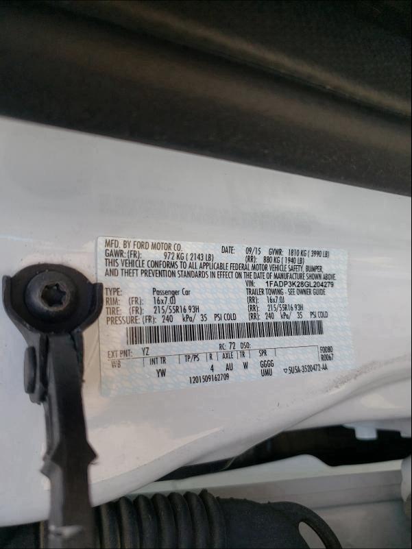 Photo 9 VIN: 1FADP3K28GL204279 - FORD FOCUS SE 