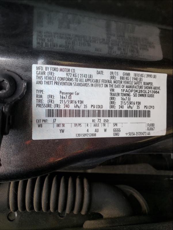 Photo 9 VIN: 1FADP3K28GL213984 - FORD FOCUS SE 