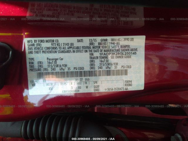 Photo 8 VIN: 1FADP3K28GL250145 - FORD FOCUS 