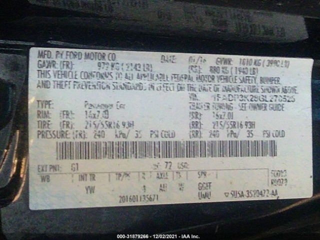 Photo 8 VIN: 1FADP3K28GL270525 - FORD FOCUS 