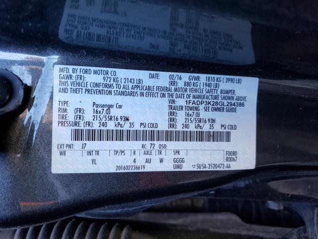 Photo 9 VIN: 1FADP3K28GL294386 - FORD FOCUS SE 