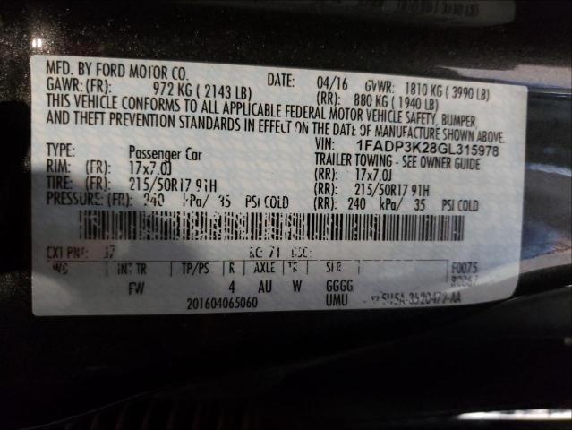 Photo 9 VIN: 1FADP3K28GL315978 - FORD FOCUS SE 