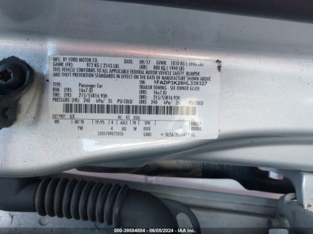 Photo 8 VIN: 1FADP3K28HL339327 - FORD FOCUS 