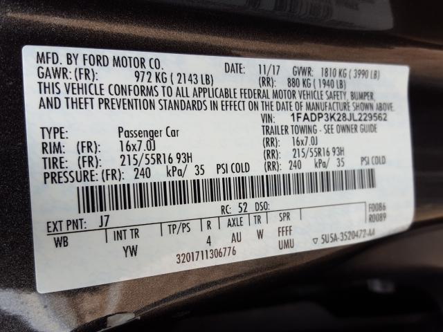 Photo 9 VIN: 1FADP3K28JL229562 - FORD FOCUS SE 