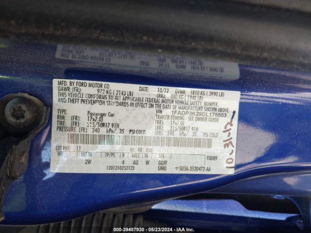 Photo 8 VIN: 1FADP3K29DL176603 - FORD FOCUS 