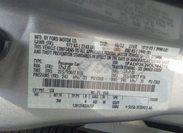 Photo 8 VIN: 1FADP3K29DL184359 - FORD FOCUS 