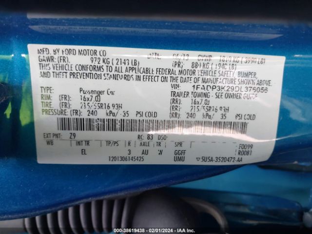 Photo 8 VIN: 1FADP3K29DL376056 - FORD FOCUS 