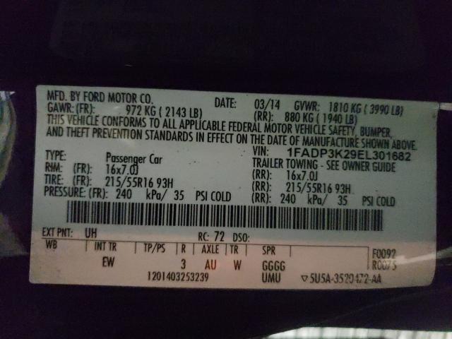 Photo 9 VIN: 1FADP3K29EL301682 - FORD FOCUS SE 