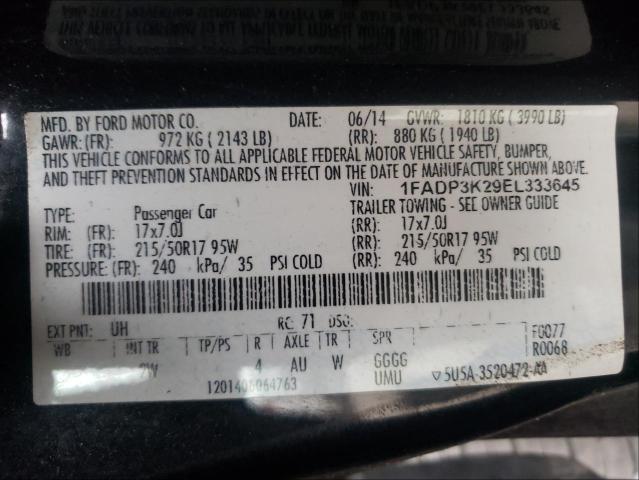 Photo 9 VIN: 1FADP3K29EL333645 - FORD FOCUS SE 