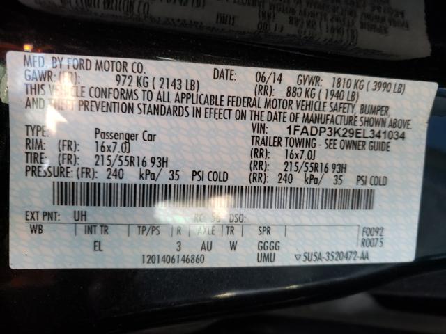 Photo 9 VIN: 1FADP3K29EL341034 - FORD FOCUS SE 