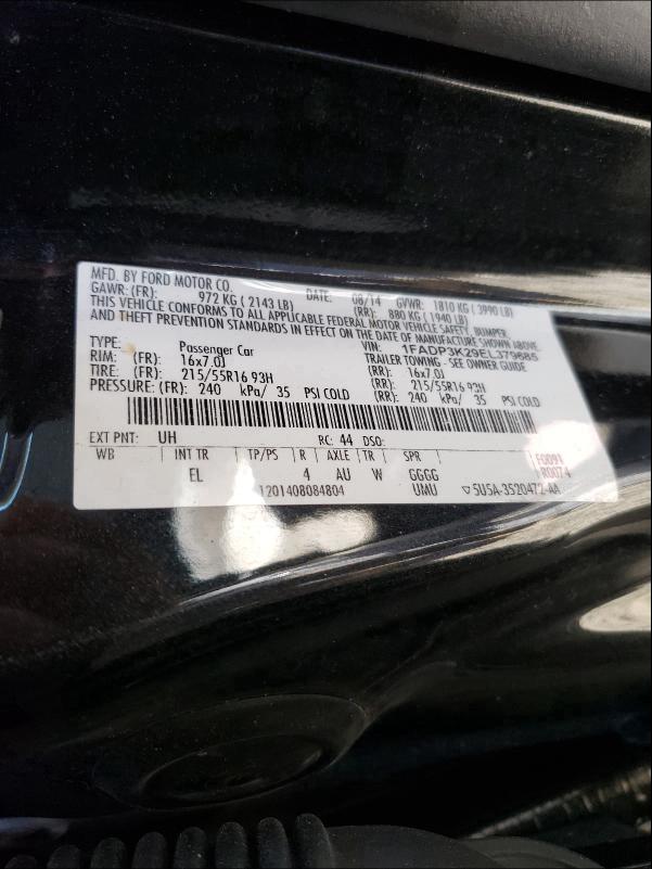 Photo 9 VIN: 1FADP3K29EL379685 - FORD FOCUS 