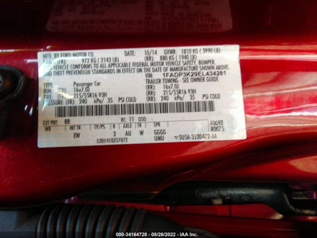 Photo 8 VIN: 1FADP3K29EL434281 - FORD FOCUS 