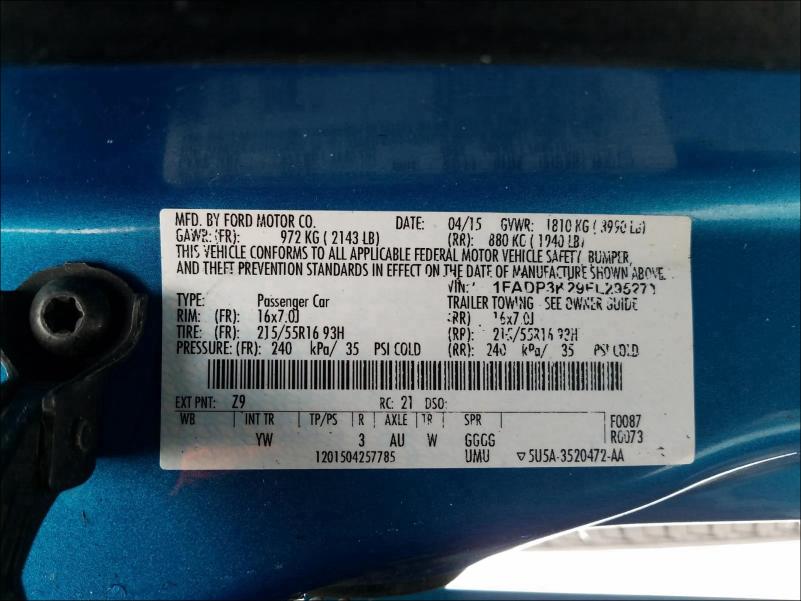 Photo 9 VIN: 1FADP3K29FL295271 - FORD FOCUS SE 