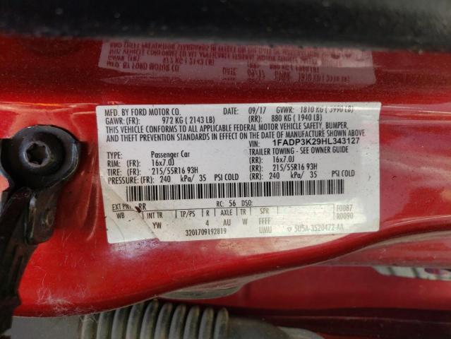 Photo 11 VIN: 1FADP3K29HL343127 - FORD FOCUS SE 