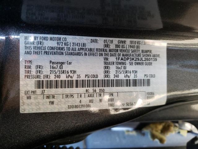 Photo 9 VIN: 1FADP3K29JL260139 - FORD FOCUS SE 