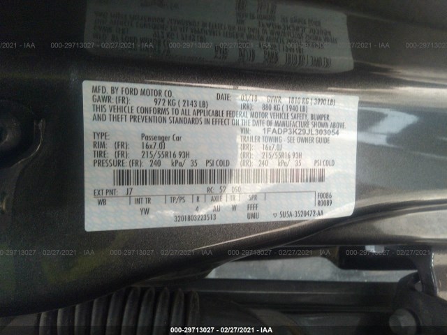 Photo 8 VIN: 1FADP3K29JL303054 - FORD FOCUS 