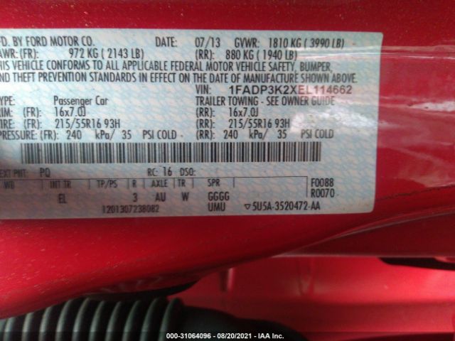 Photo 8 VIN: 1FADP3K2XEL114662 - FORD FOCUS 