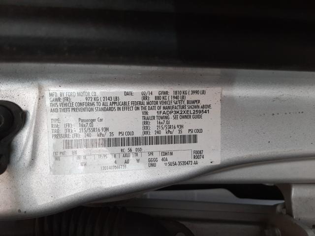 Photo 9 VIN: 1FADP3K2XEL259541 - FORD FOCUS SE 