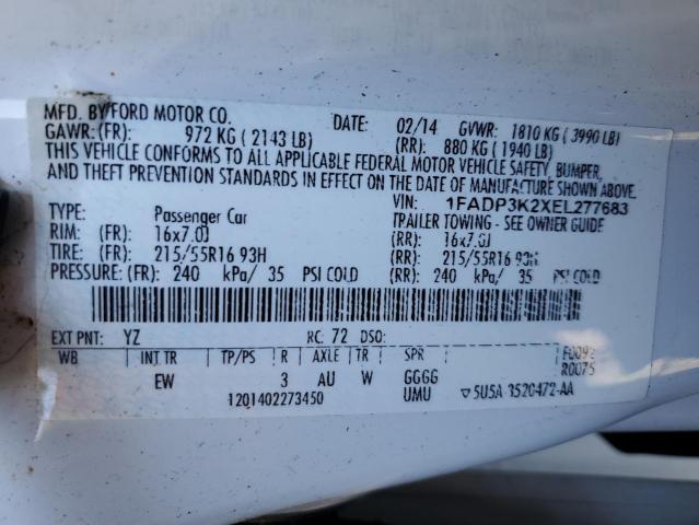 Photo 11 VIN: 1FADP3K2XEL277683 - FORD FOCUS SE 