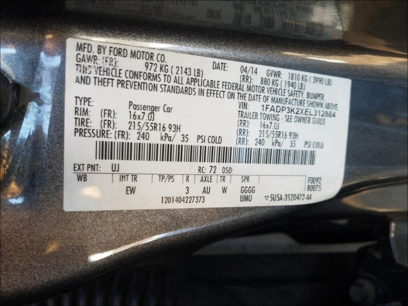 Photo 9 VIN: 1FADP3K2XEL312884 - FORD FOCUS SE 