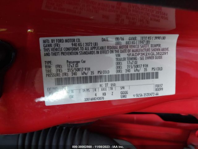 Photo 8 VIN: 1FADP3K2XGL382291 - FORD FOCUS 