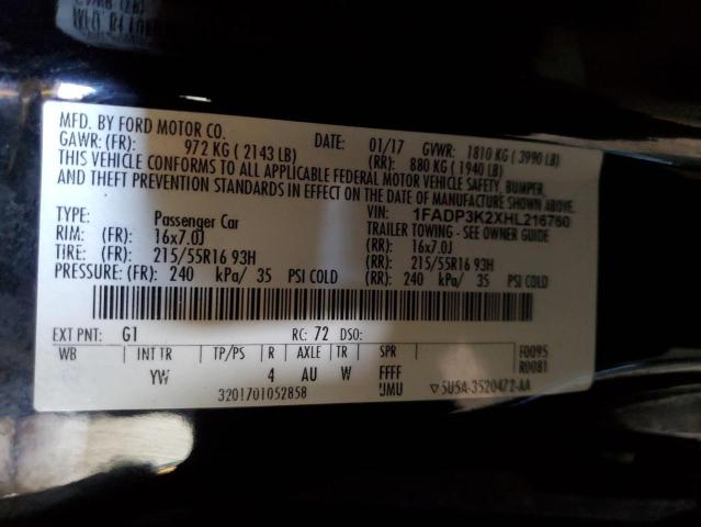 Photo 12 VIN: 1FADP3K2XHL216760 - FORD FOCUS SE 